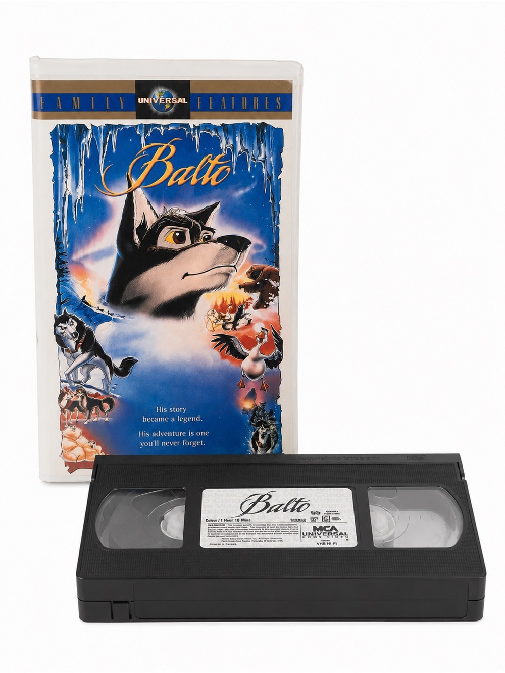 Balto VHS Universal Family Features Clamshell Animated Movie